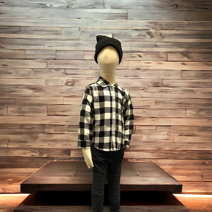 Black and white plaid button up Shirt