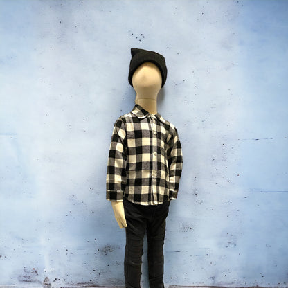 Black and white plaid button up Shirt