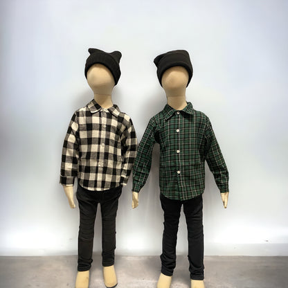 Black and white plaid button up Shirt